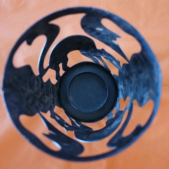 Hosley Classic Collection BS8250 Metal Halloween Cat Moon Votive Candle Holder - Picture 3 of 4